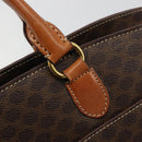 CELINE Macadam Canvas Hand Bag PVC Leather Brown Gold Auth ep14780-18