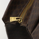 CELINE Macadam Canvas Hand Bag PVC Leather Brown Gold Auth ep14780-9