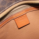 CELINE Macadam Canvas Hand Bag PVC Leather Brown Gold Auth ep14780-20