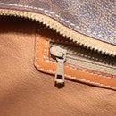 CELINE Macadam Canvas Hand Bag PVC Leather Brown Gold Auth ep14780-23