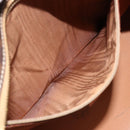 CELINE Macadam Canvas Hand Bag PVC Leather Brown Gold Auth ep14780-24