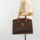 CELINE Macadam Canvas Hand Bag PVC Leather Brown Gold Auth ep14780-26