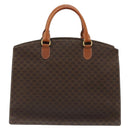 CELINE Macadam Canvas Hand Bag PVC Leather Brown Gold Auth ep14780-2