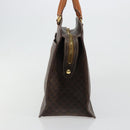 CELINE Macadam Canvas Hand Bag PVC Leather Brown Gold Auth ep14780-3