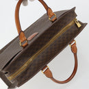 CELINE Macadam Canvas Hand Bag PVC Leather Brown Gold Auth ep14780-6