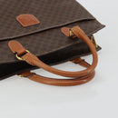 CELINE Macadam Canvas Hand Bag PVC Leather Brown Gold Auth ep14780-7