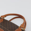 CELINE Macadam Canvas Hand Bag PVC Leather Brown Gold Auth ep14780-14