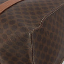 CELINE Macadam Canvas Draagtas PVC Leer Bruin Goud Auth ep14781-17
