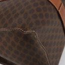 CELINE Macadam Canvas Draagtas PVC Leer Bruin Goud Auth ep14781-8