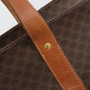 CELINE Macadam Canvas Draagtas PVC Leer Bruin Goud Auth ep14781-9