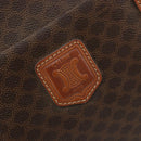 CELINE Macadam Canvas Draagtas PVC Leer Bruin Goud Auth ep14781-18