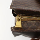 CELINE Macadam Canvas Draagtas PVC Leer Bruin Goud Auth ep14781-10