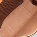 CELINE Macadam Canvas Draagtas PVC Leer Bruin Goud Auth ep14781-11