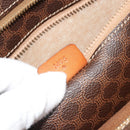 CELINE Macadam Canvas Draagtas PVC Leer Bruin Goud Auth ep14781-12