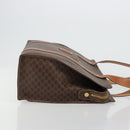 CELINE Macadam Canvas Draagtas PVC Leer Bruin Goud Auth ep14781-3