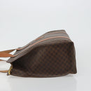 CELINE Macadam Canvas Draagtas PVC Leer Bruin Goud Auth ep14781-4
