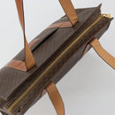 CELINE Macadam Canvas Draagtas PVC Leer Bruin Goud Auth ep14781-6