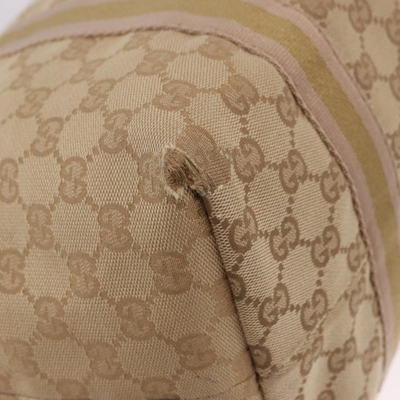 GUCCI GG Canvas Tote Bag Beige Gold 139260 Auth ep14785