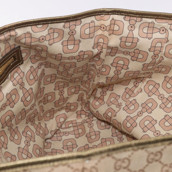 GUCCI GG Canvas Tote Bag Beige Gold 139260 Auth ep14785