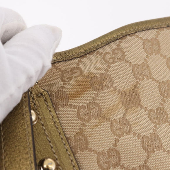 GUCCI GG Canvas Tote Bag Beige Gold 139260 Auth ep14785