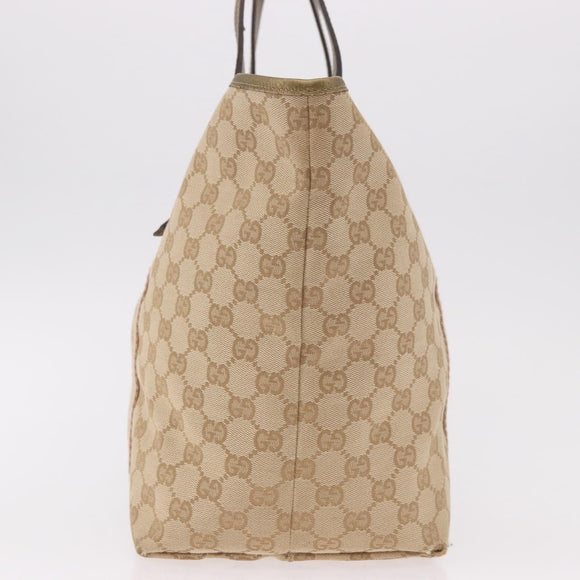 GUCCI GG Canvas Tote Bag Beige Gold 139260 Auth ep14785