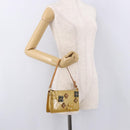LOUIS VUITTON Vernis Lexington Accessory Pouch Flower Beige M92246 Auth ep14787-21