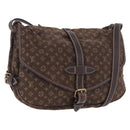LOUIS VUITTON Monogram Mini Lin Saumur PM Bag Brown M95227 LV Auth ep14788A-1