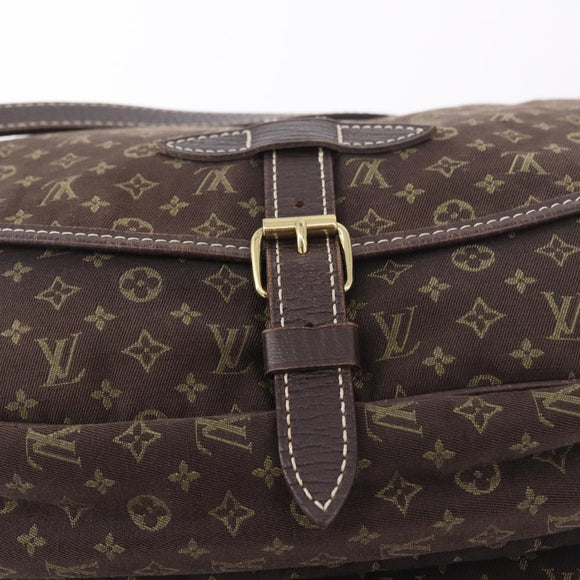 LOUIS VUITTON Monogram Mini Lin Saumur PM Bag Brown M95227 LV Auth ep14788A