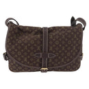 LOUIS VUITTON Monogram Mini Lin Saumur PM Bag Brown M95227 LV Auth ep14788A-2