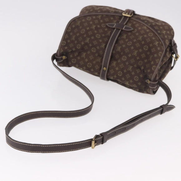 LOUIS VUITTON Monogram Mini Lin Saumur PM Bag Brown M95227 LV Auth ep14788A