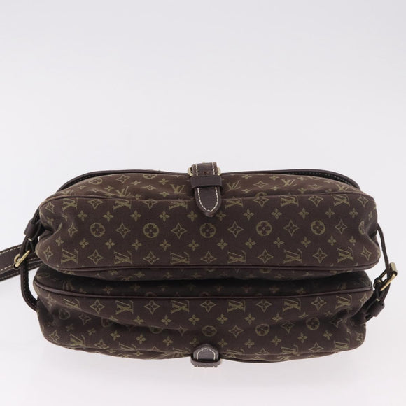 LOUIS VUITTON Monogram Mini Lin Saumur PM Bag Brown M95227 LV Auth ep14788A