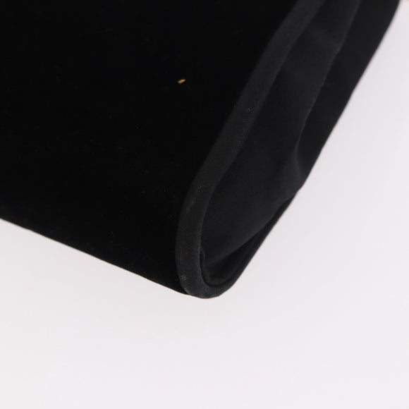 GUCCI Chain Shoulder Bag Velor Black Gold Auth ep14794