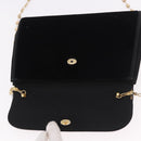 GUCCI Chain Shoulder Bag Velor Black Gold Auth ep14794-9