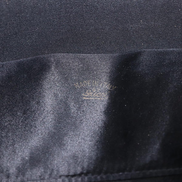 GUCCI Chain Shoulder Bag Velor Black Gold Auth ep14794