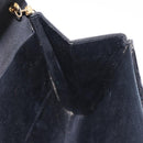 GUCCI Chain Shoulder Bag Velor Black Gold Auth ep14794-20