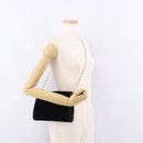 GUCCI Chain Shoulder Bag Velor Black Gold Auth ep14794-22