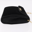 GUCCI Chain Shoulder Bag Velor Black Gold Auth ep14794-3