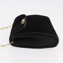GUCCI Chain Shoulder Bag Velor Black Gold Auth ep14794-4
