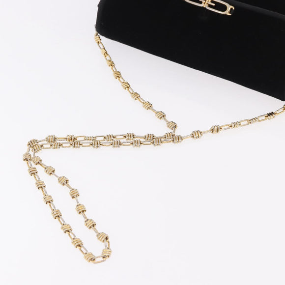 GUCCI Chain Shoulder Bag Velor Black Gold Auth ep14794