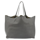 CELINE Horizontal Cabas Tote Bag Leather Gray Gold Auth ep14795-13