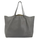 CELINE Horizontal Cabas Tote Bag Leather Gray Gold Auth ep14795-2