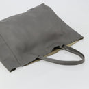 CELINE Horizontal Cabas Tote Bag Leather Gray Gold Auth ep14795-6