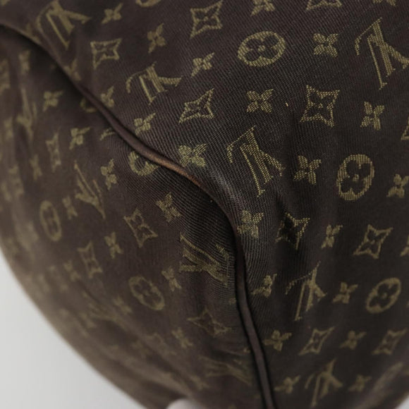 LOUIS VUITTON Monogram Mini Lin Speedy 30 Bag Brown Ebene M95224 LV Auth ep14803