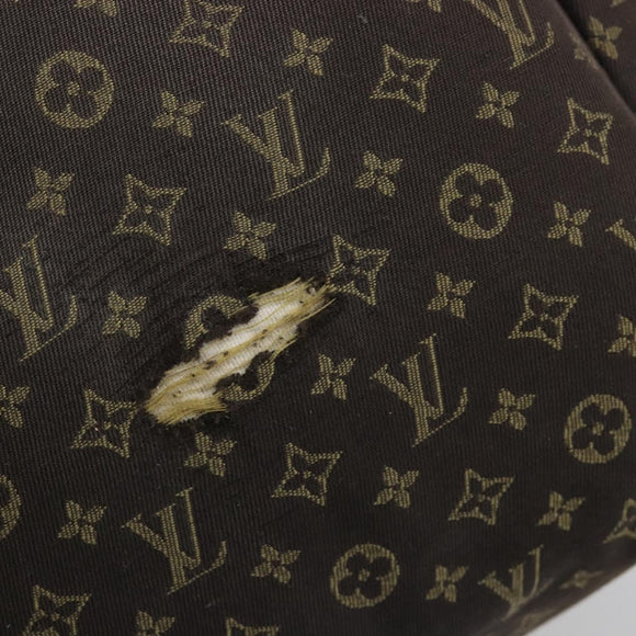 LOUIS VUITTON Monogram Mini Lin Speedy 30 Bag Brown Ebene M95224 LV Auth ep14803