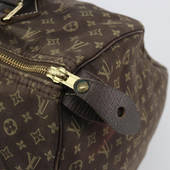 LOUIS VUITTON Monogram Mini Lin Speedy 30 Bag Brown Ebene M95224 LV Auth ep14803