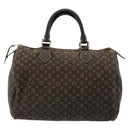 LOUIS VUITTON Monogram Mini Lin Speedy 30 Bag Brown Ebene M95224 LV Auth ep14803-2
