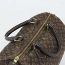 LOUIS VUITTON Monogram Mini Lin Speedy 30 Bag Brown Ebene M95224 LV Auth ep14803-7