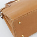 BURBERRY Hand Bag Leather Beige Gold Auth ep14806-14