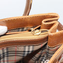 BURBERRY Hand Bag Leather Beige Gold Auth ep14806-19