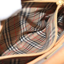 BURBERRY Hand Bag Leather Beige Gold Auth ep14806-20